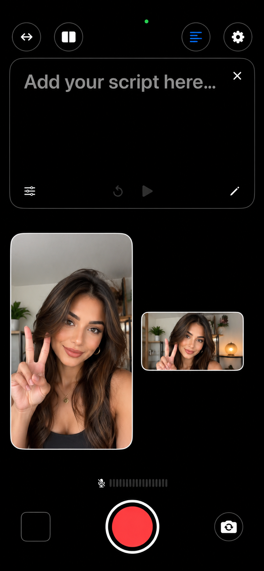 Teleprompter mode